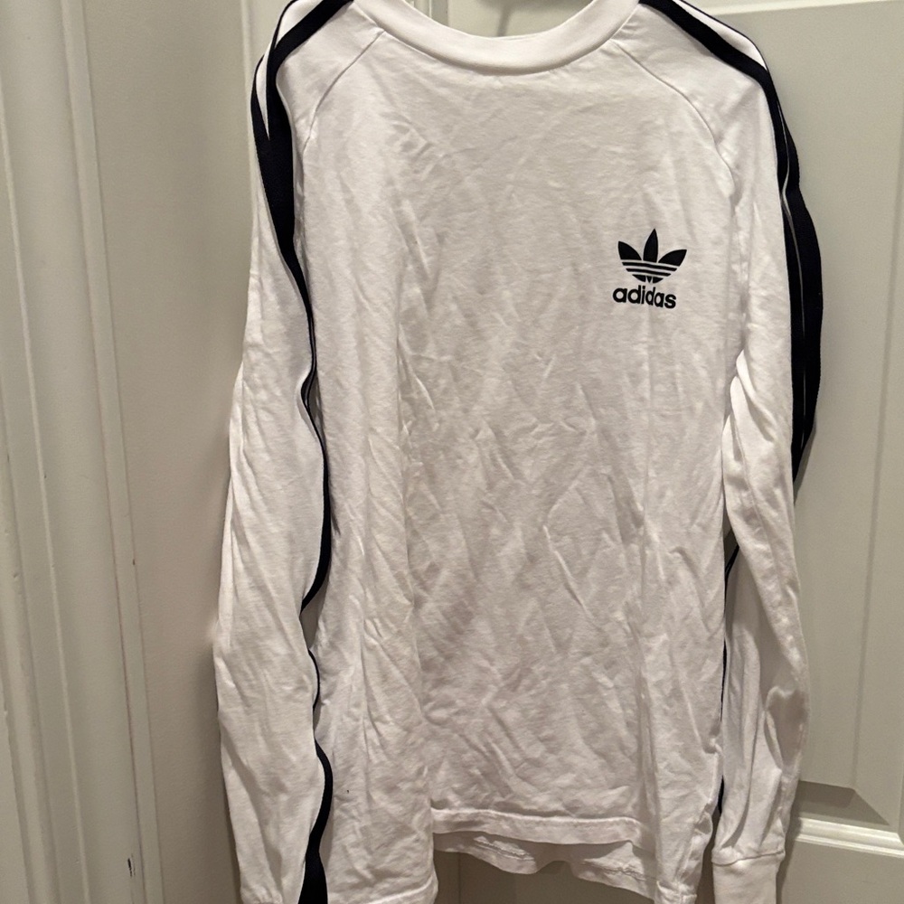 Adidas White Long Sleeve Kids Shirt 13-14